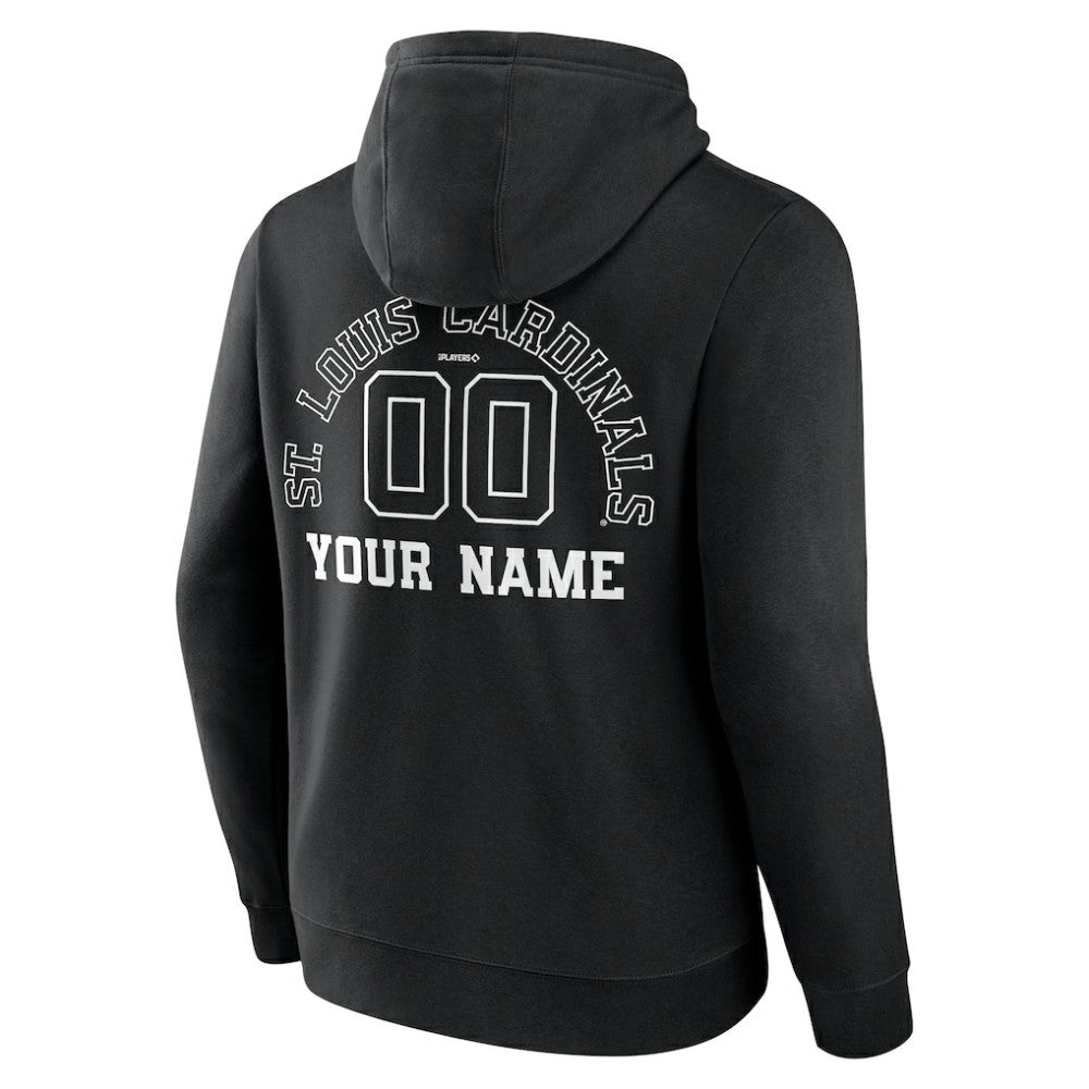 St. Louis Cardinals Monochrome Personalized Name & Number Pullover Hoodie - MLB