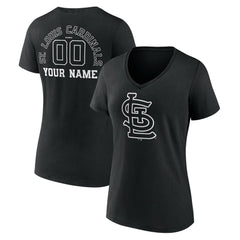 St. Louis Cardinals Women's Monochrome Personalized Name & Number V-Neck T-Shirt - MLB