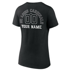 St. Louis Cardinals Women's Monochrome Personalized Name & Number V-Neck T-Shirt - MLB