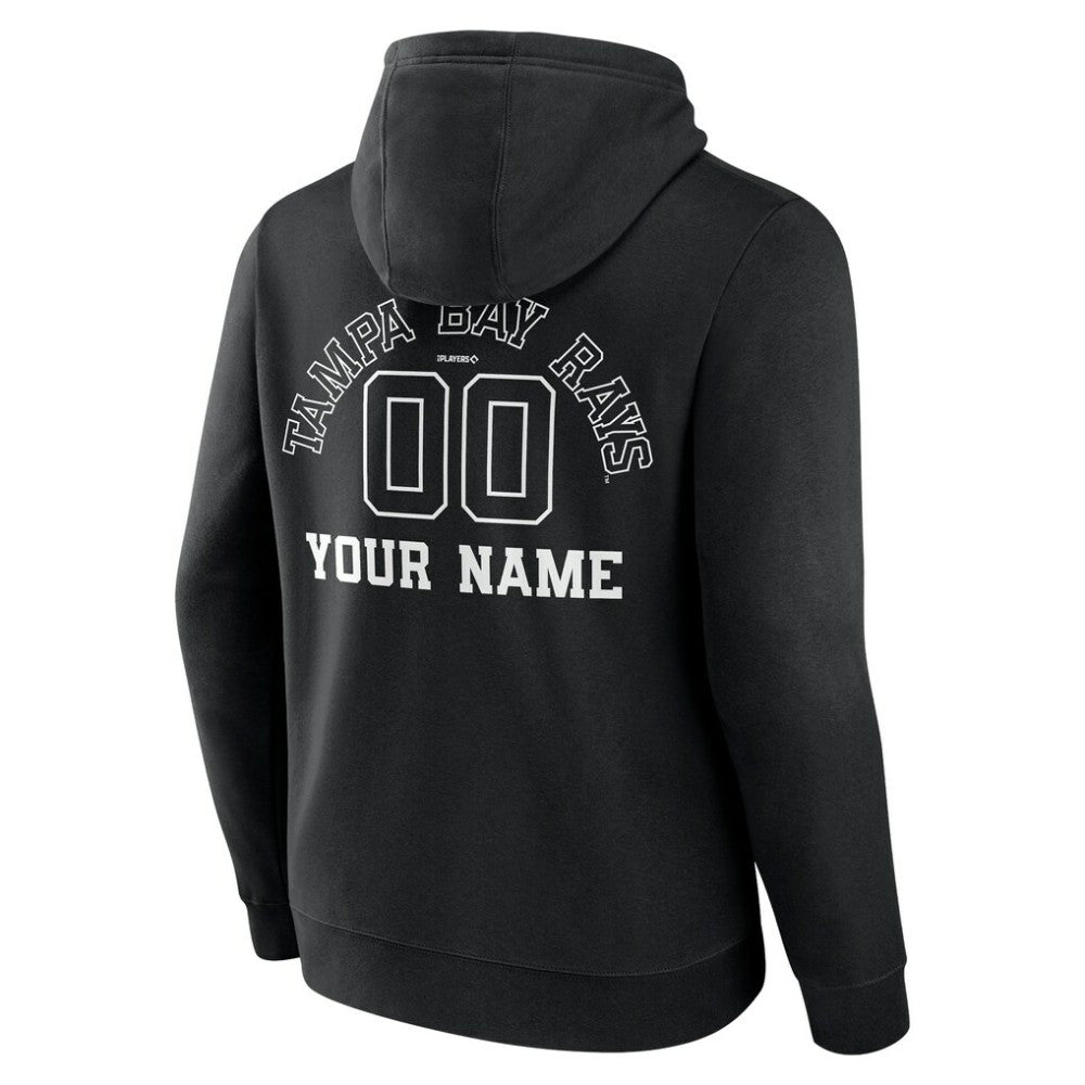 Tampa Bay Rays Monochrome Personalized Name & Number Pullover Hoodie - MLB