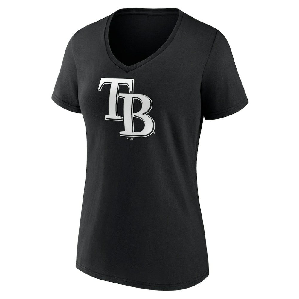 Tampa Bay Rays Women's Monochrome Personalized Name & Number V-Neck T-Shirt - MLB