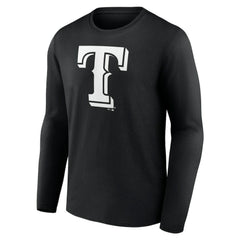 Texas Rangers Monochrome Personalized Name & Number Long Sleeve T-Shirt - MLB