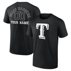 Texas Rangers Monochrome Personalized Name & Number T-Shirt - MLB