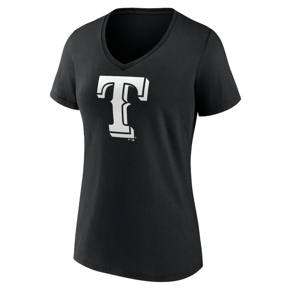 Texas Rangers Women's Monochrome Personalized Name & Number V-Neck T-Shirt - MLB