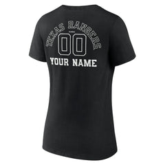 Texas Rangers Women's Monochrome Personalized Name & Number V-Neck T-Shirt - MLB