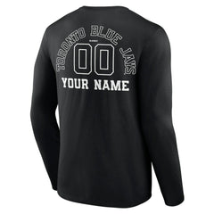 Toronto Blue Jays Monochrome Personalized Name & Number Long Sleeve T-Shirt - MLB