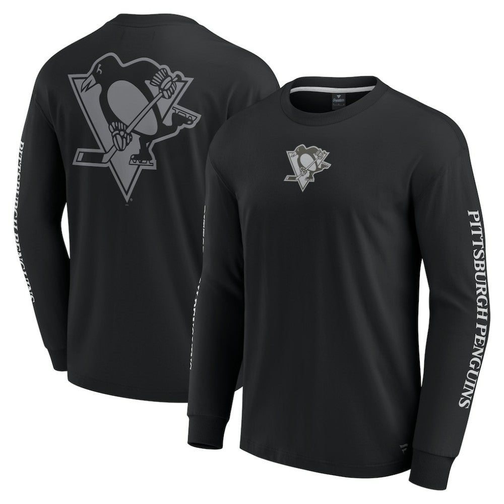 Pittsburgh Penguins Fanatics Elements Strive Long Sleeve T-Shirt - Black - NHL