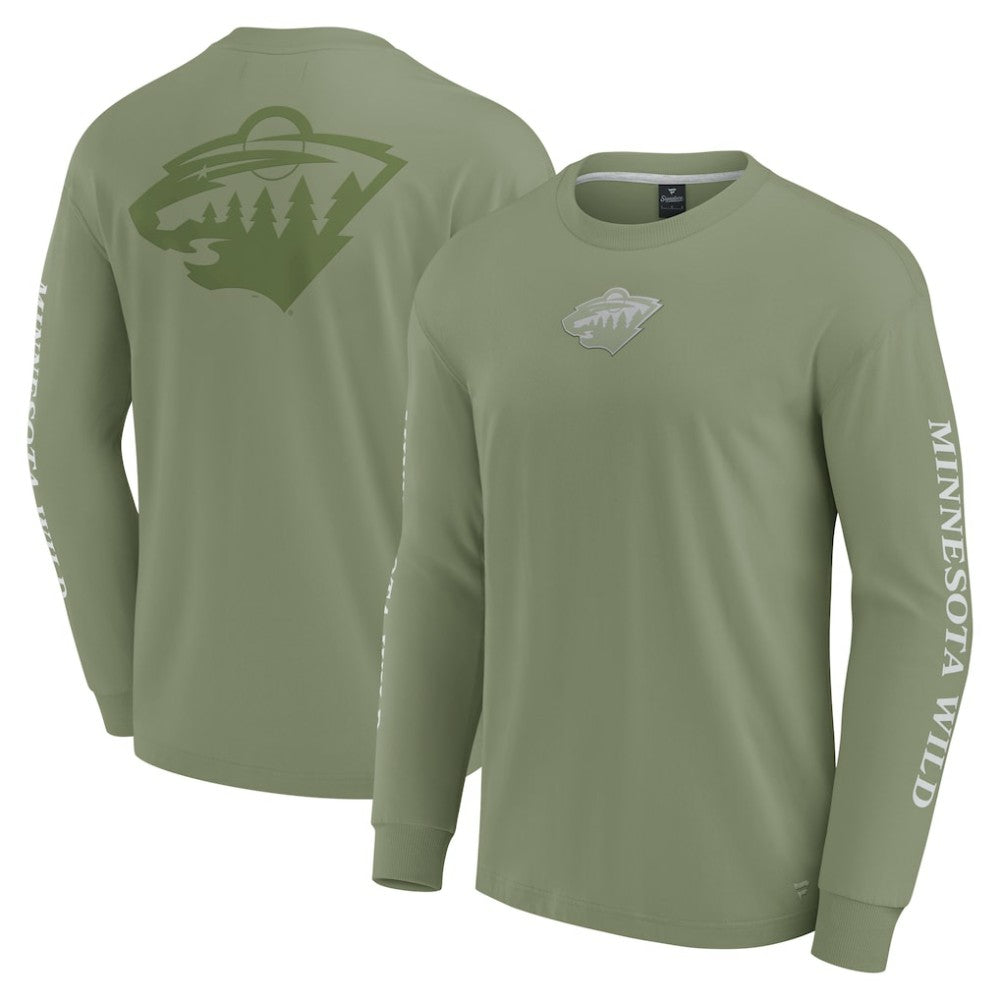 Minnesota Wild Fanatics Elements Strive Long Sleeve T-Shirt - Olive - NHL