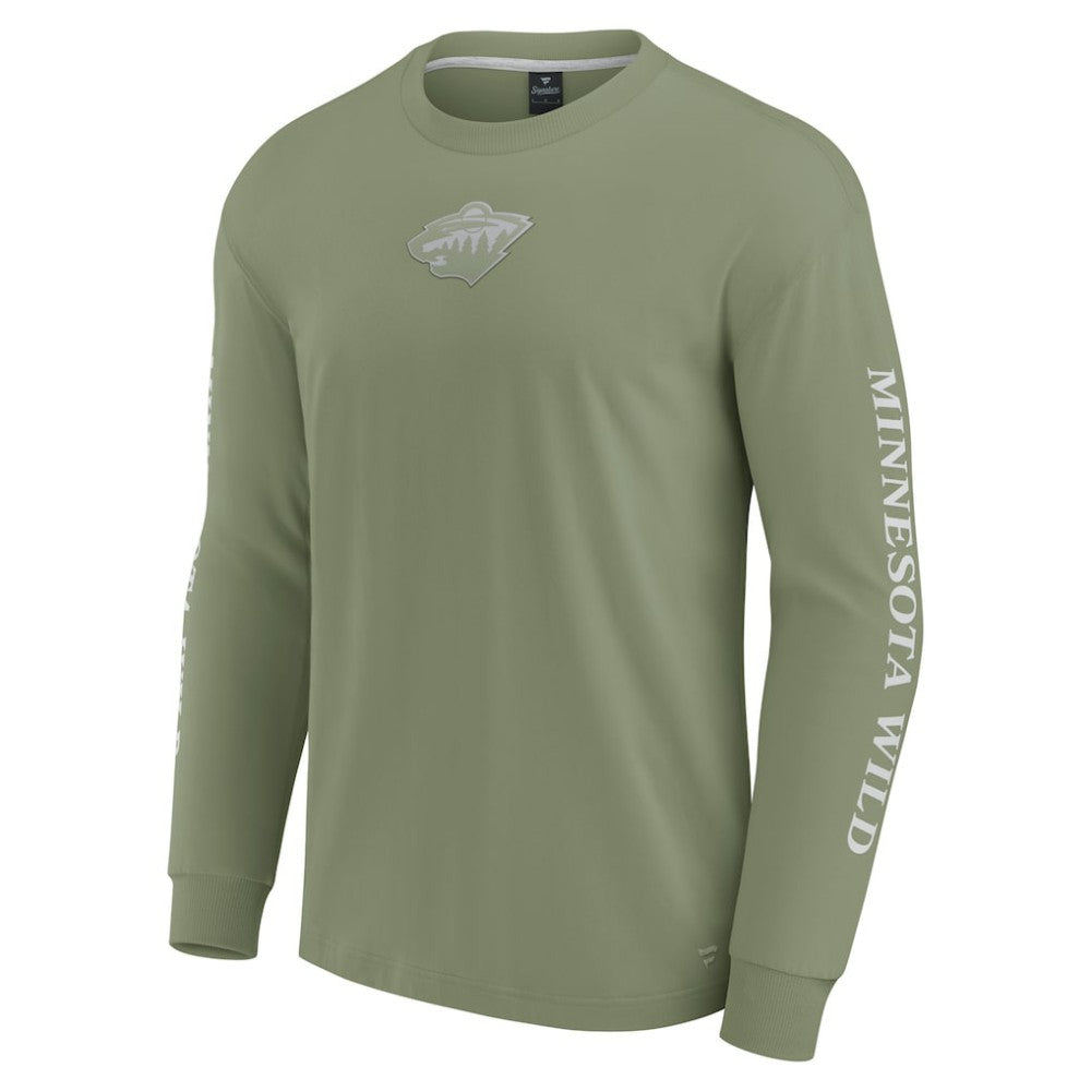 Minnesota Wild Fanatics Elements Strive Long Sleeve T-Shirt - Olive - NHL