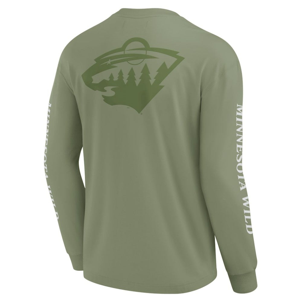 Minnesota Wild Fanatics Elements Strive Long Sleeve T-Shirt - Olive - NHL