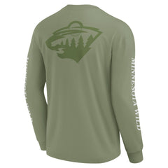 Minnesota Wild Fanatics Elements Strive Long Sleeve T-Shirt - Olive - NHL