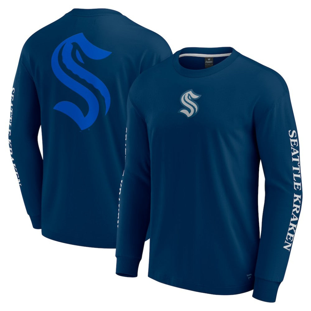 Seattle Kraken Fanatics Elements Strive Long Sleeve T-Shirt - Navy - NHL
