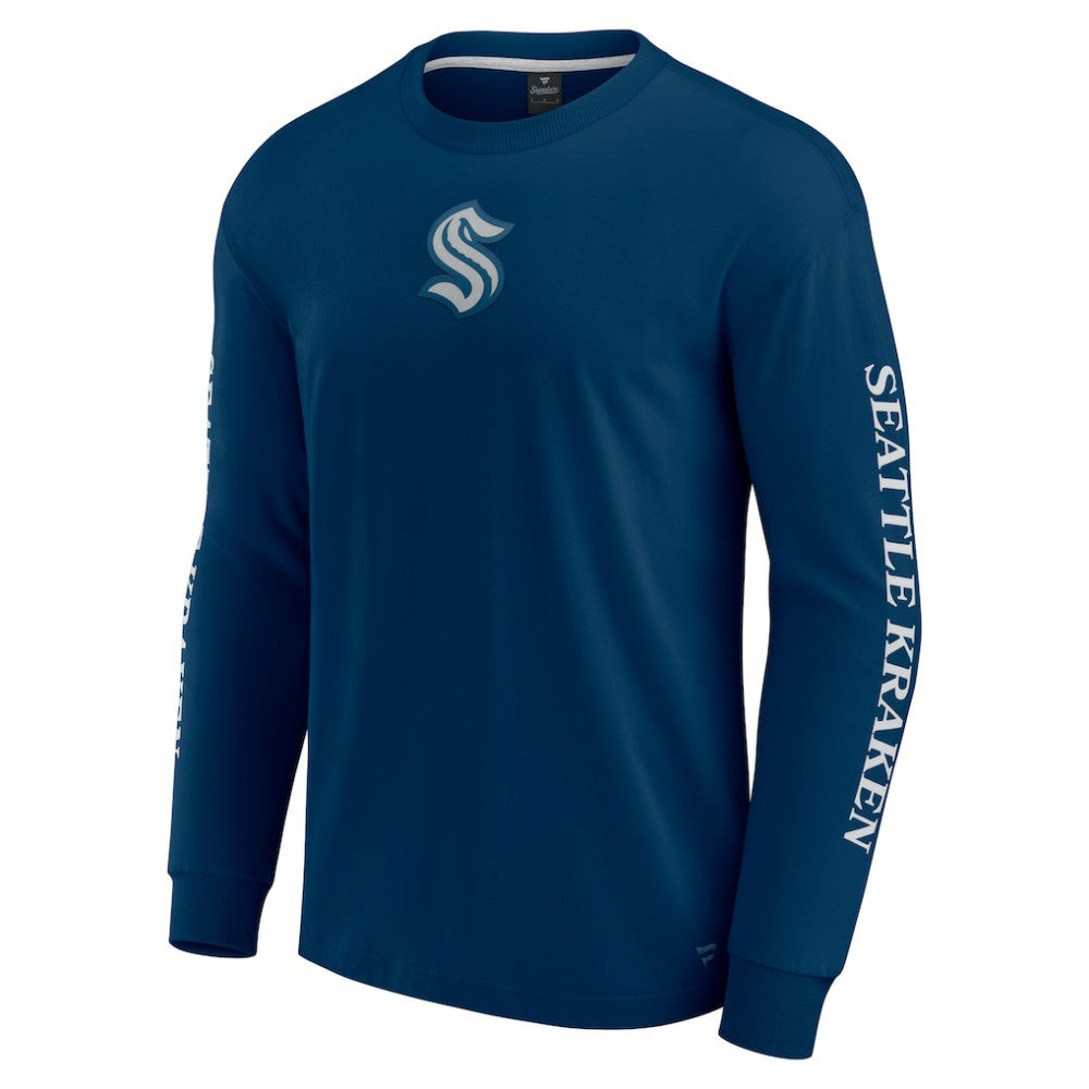 Seattle Kraken Fanatics Elements Strive Long Sleeve T-Shirt - Navy - NHL