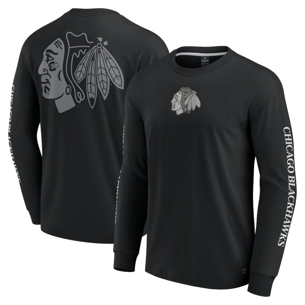 Chicago Blackhawks Fanatics Elements Strive Long Sleeve T-Shirt - Black - NHL