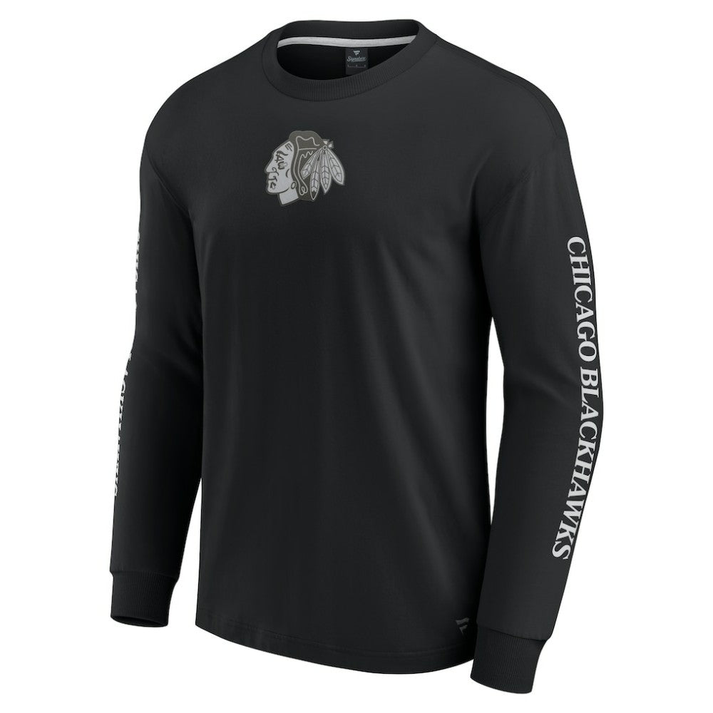 Chicago Blackhawks Fanatics Elements Strive Long Sleeve T-Shirt - Black - NHL