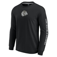 Chicago Blackhawks Fanatics Elements Strive Long Sleeve T-Shirt - Black - NHL