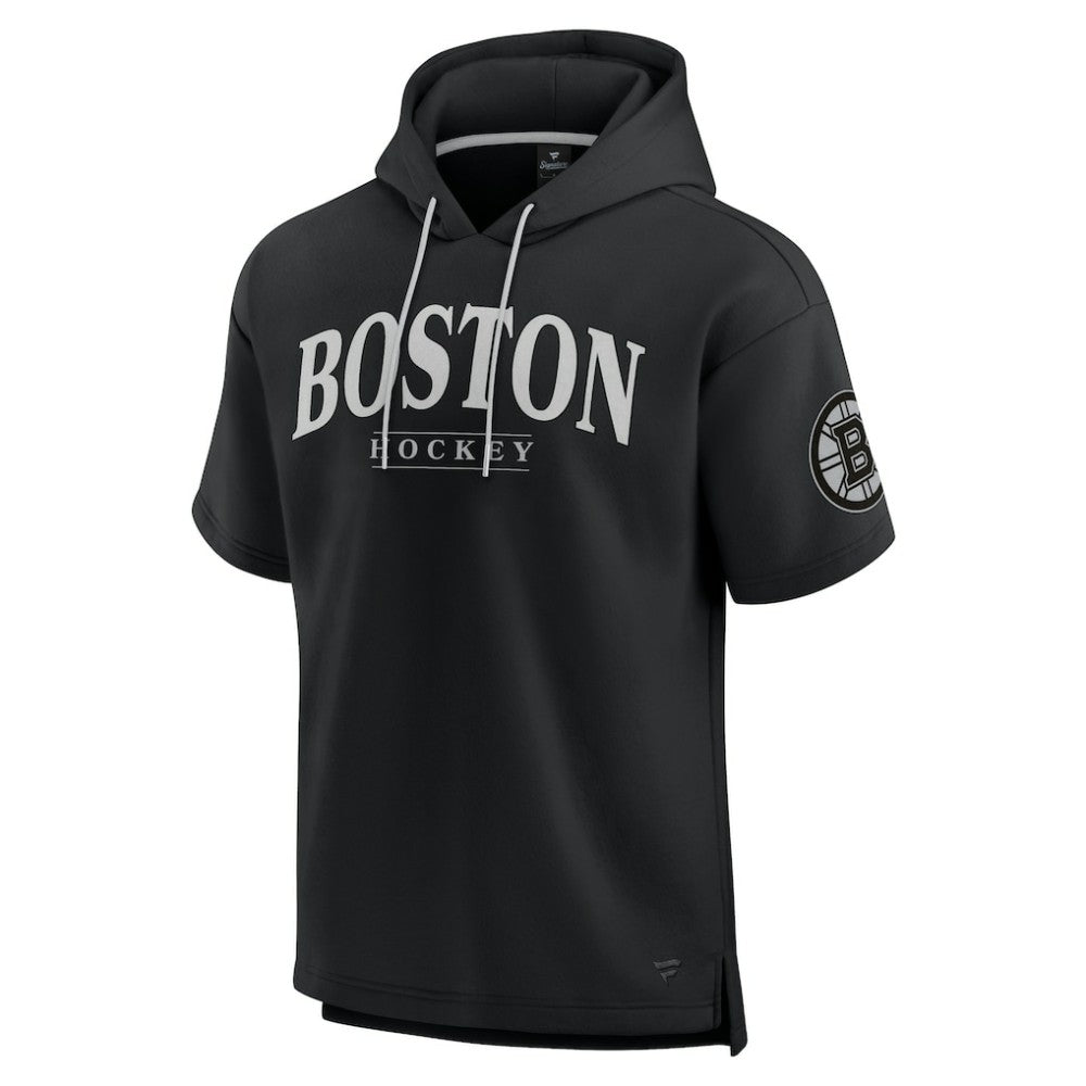 Boston Bruins Fanatics Elements Ready Short Sleeve Pullover Hoodie - Black - NHL