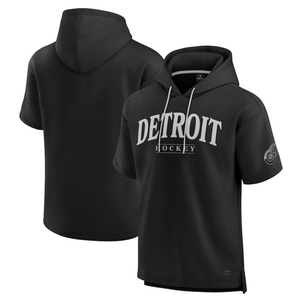 Detroit Red Wings Fanatics Elements Ready Short Sleeve Pullover Hoodie - Black - NHL
