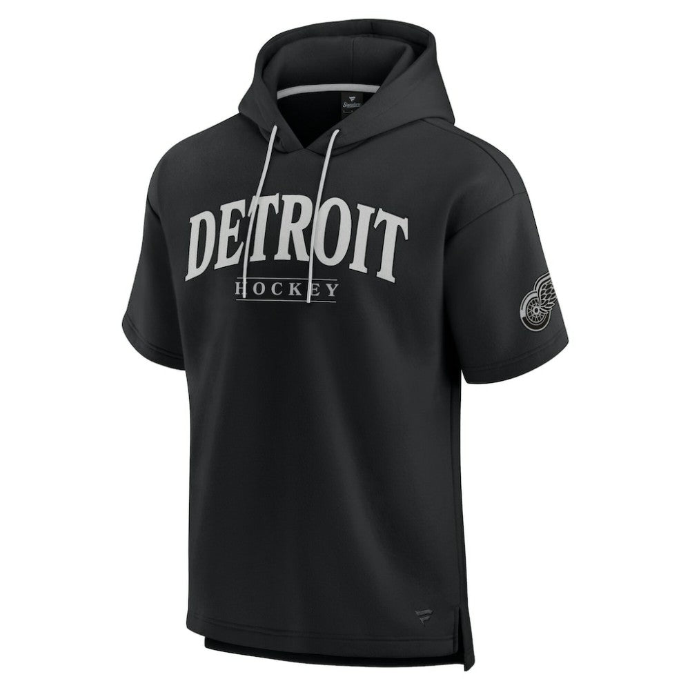 Detroit Red Wings Fanatics Elements Ready Short Sleeve Pullover Hoodie - Black - NHL