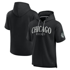 Chicago Blackhawks Fanatics Elements Ready Short Sleeve Pullover Hoodie - Black - NHL