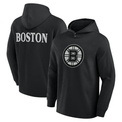 Boston Bruins Fanatics Elements Blaze Tri-Blend Long Sleeve Hoodie T-Shirt - Black - NHL