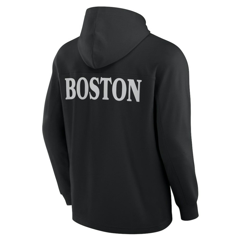 Boston Bruins Fanatics Elements Blaze Tri-Blend Long Sleeve Hoodie T-Shirt - Black - NHL