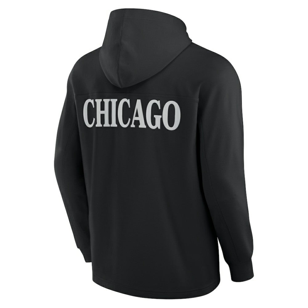 Chicago Blackhawks Fanatics Elements Blaze Tri-Blend Long Sleeve Hoodie T-Shirt - Black - NHL
