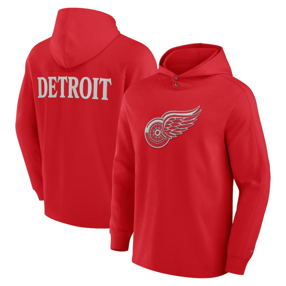 Detroit Red Wings Fanatics Elements Blaze Tri-Blend Long Sleeve Hoodie T-Shirt - Red - NHL