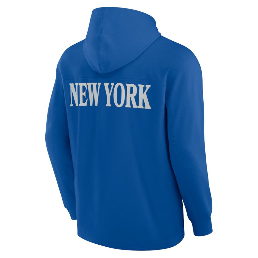 New York Rangers Fanatics Elements Blaze Tri-Blend Long Sleeve Hoodie T-Shirt - Blue - NHL