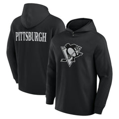 Pittsburgh Penguins Fanatics Elements Blaze Tri-Blend Long Sleeve Hoodie T-Shirt - Black - NHL
