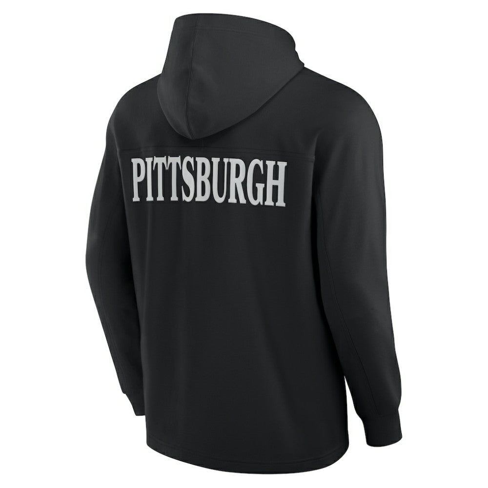 Pittsburgh Penguins Fanatics Elements Blaze Tri-Blend Long Sleeve Hoodie T-Shirt - Black - NHL