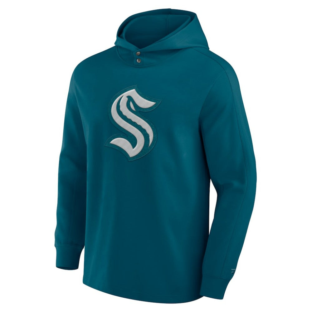 Seattle Kraken Fanatics Elements Blaze Tri-Blend Long Sleeve Hoodie T-Shirt - Teal - NHL