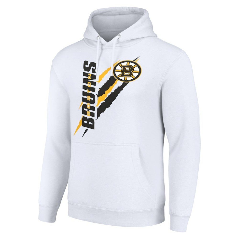 Boston Bruins Starter Color Scratch Fleece Pullover Hoodie - White - NHL