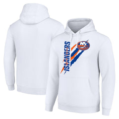 New York Islanders Starter Color Scratch Fleece Pullover Hoodie - White - NHL