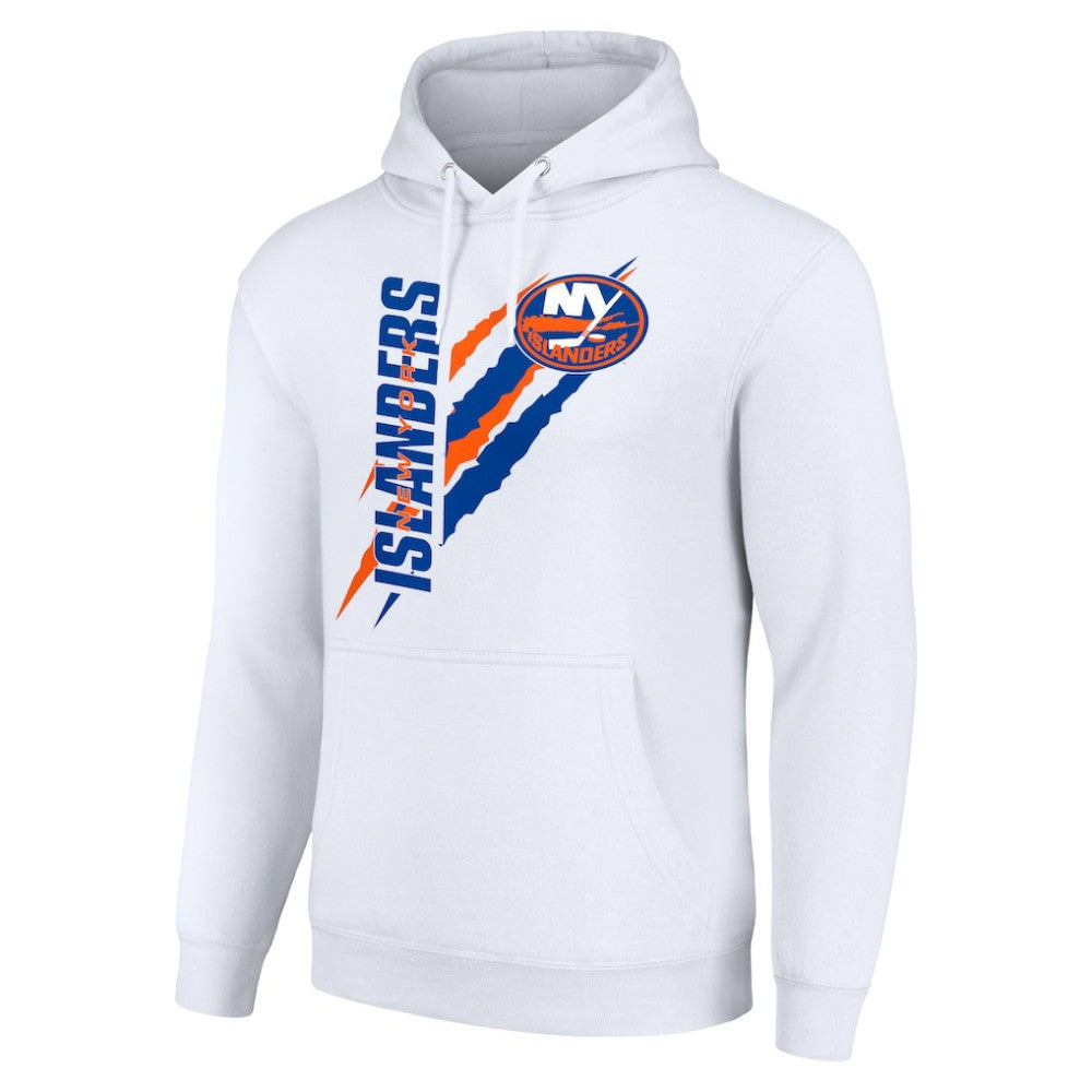 New York Islanders Starter Color Scratch Fleece Pullover Hoodie - White - NHL