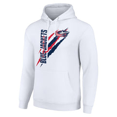 Columbus Blue Jackets Starter Color Scratch Fleece Pullover Hoodie - White - NHL