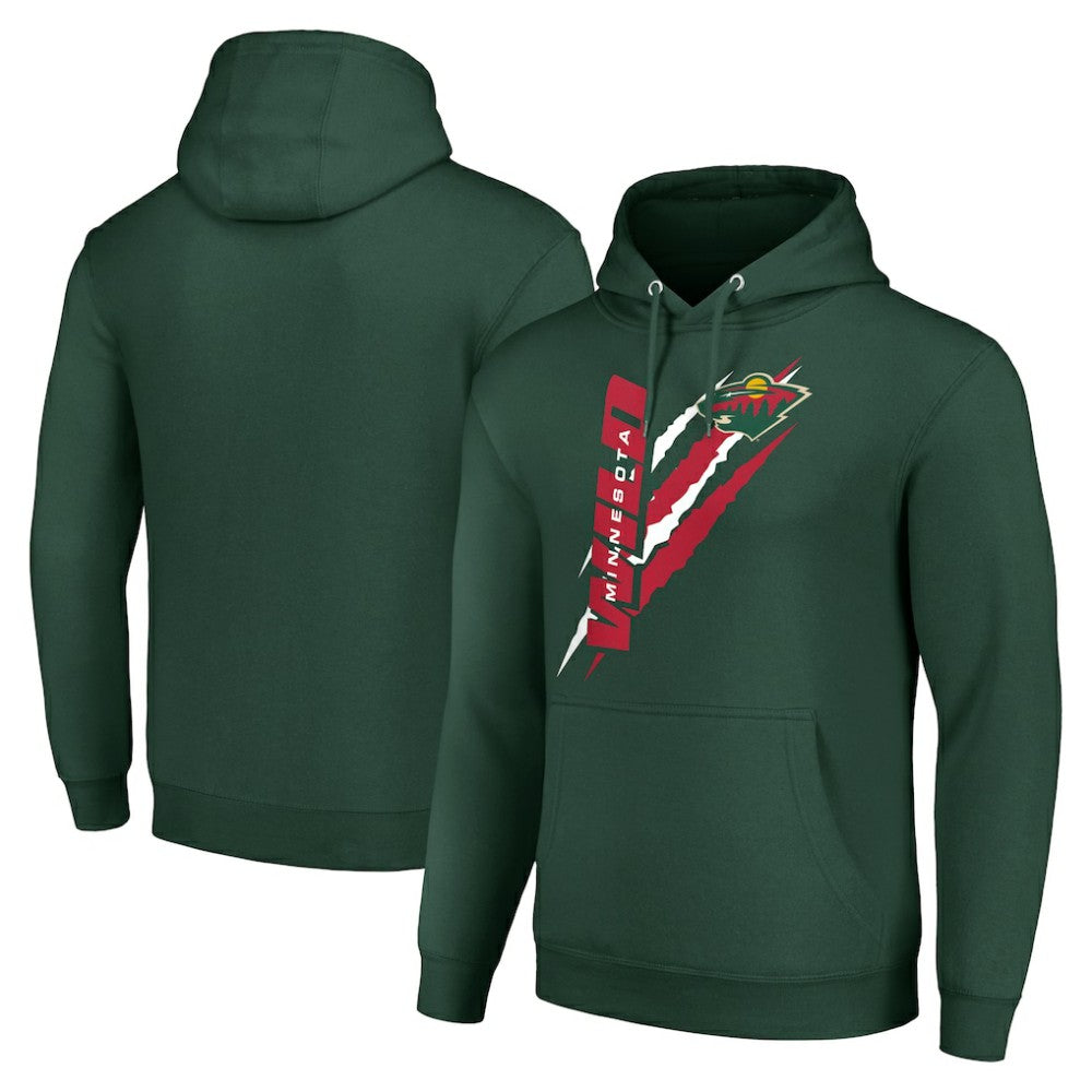 Minnesota Wild Starter Color Scratch Fleece Pullover Hoodie - Green - NHL