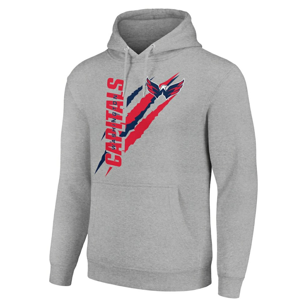 Washington Capitals Starter Color Scratch Fleece Pullover Hoodie - Heather Gray - NHL