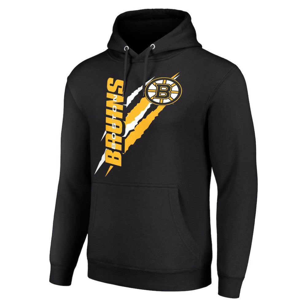 Boston Bruins Starter Color Scratch Fleece Pullover Hoodie - Black - NHL