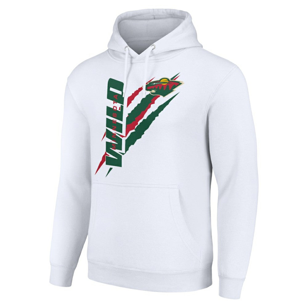 Minnesota Wild Starter Color Scratch Fleece Pullover Hoodie - White - NHL