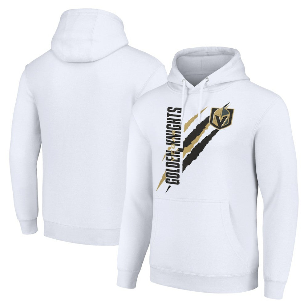 Vegas Golden Knights Starter Color Scratch Fleece Pullover Hoodie - White - NHL