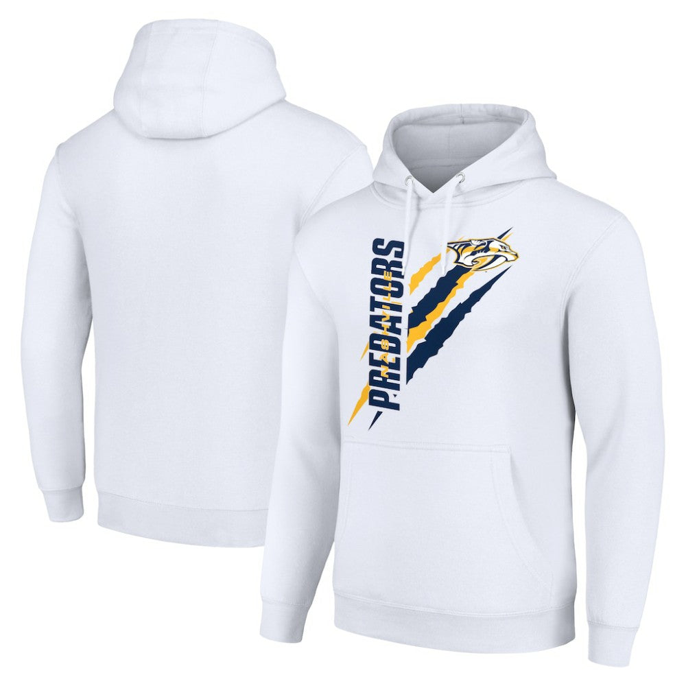 Nashville Predators Starter Color Scratch Fleece Pullover Hoodie - White - NHL