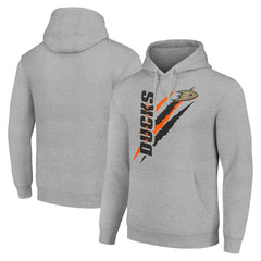 Anaheim Ducks Starter Color Scratch Fleece Pullover Hoodie - Heather Gray - NHL