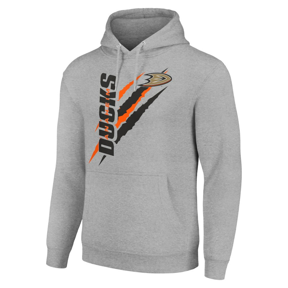 Anaheim Ducks Starter Color Scratch Fleece Pullover Hoodie - Heather Gray - NHL