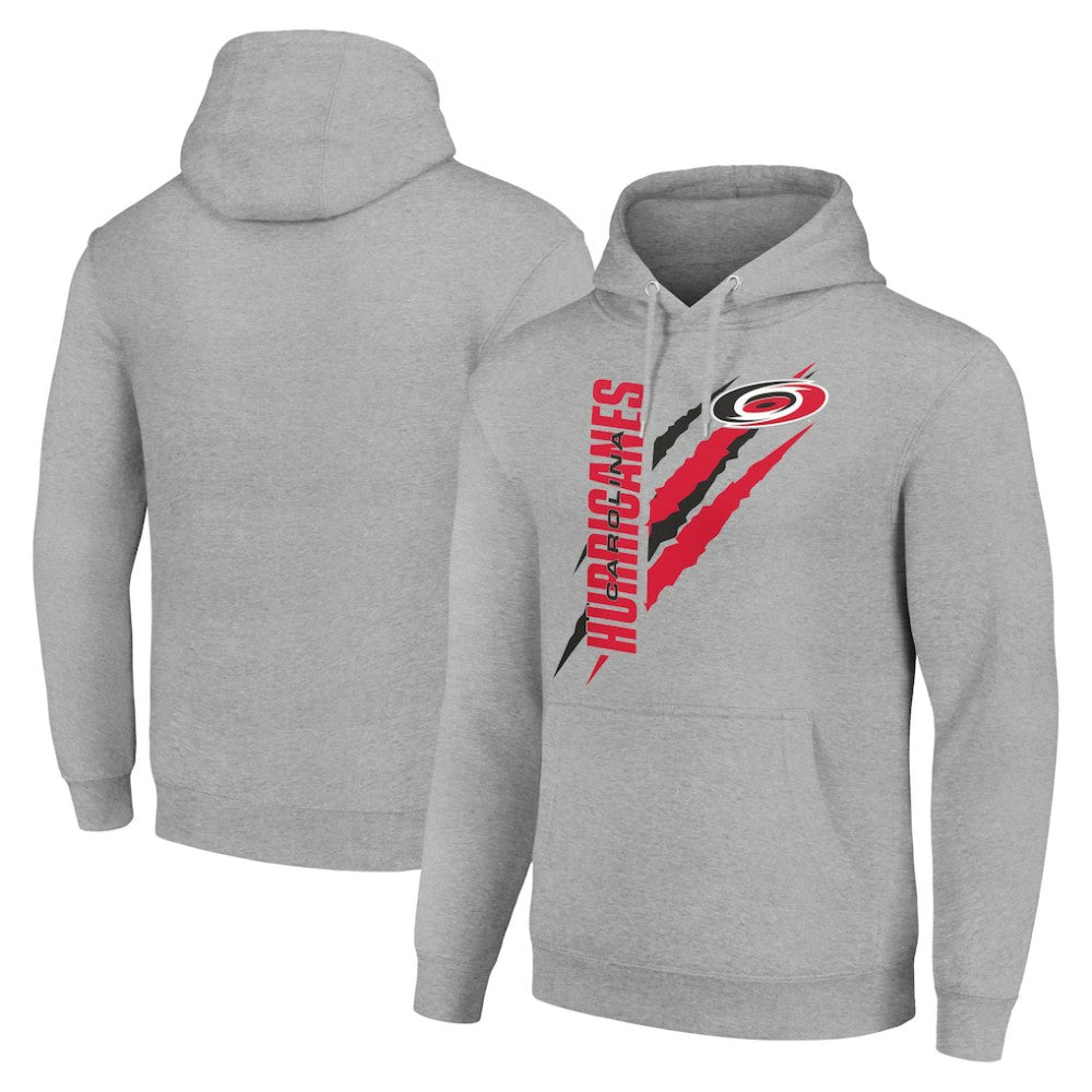 Carolina Hurricanes Starter Color Scratch Fleece Pullover Hoodie - Heather Gray - NHL