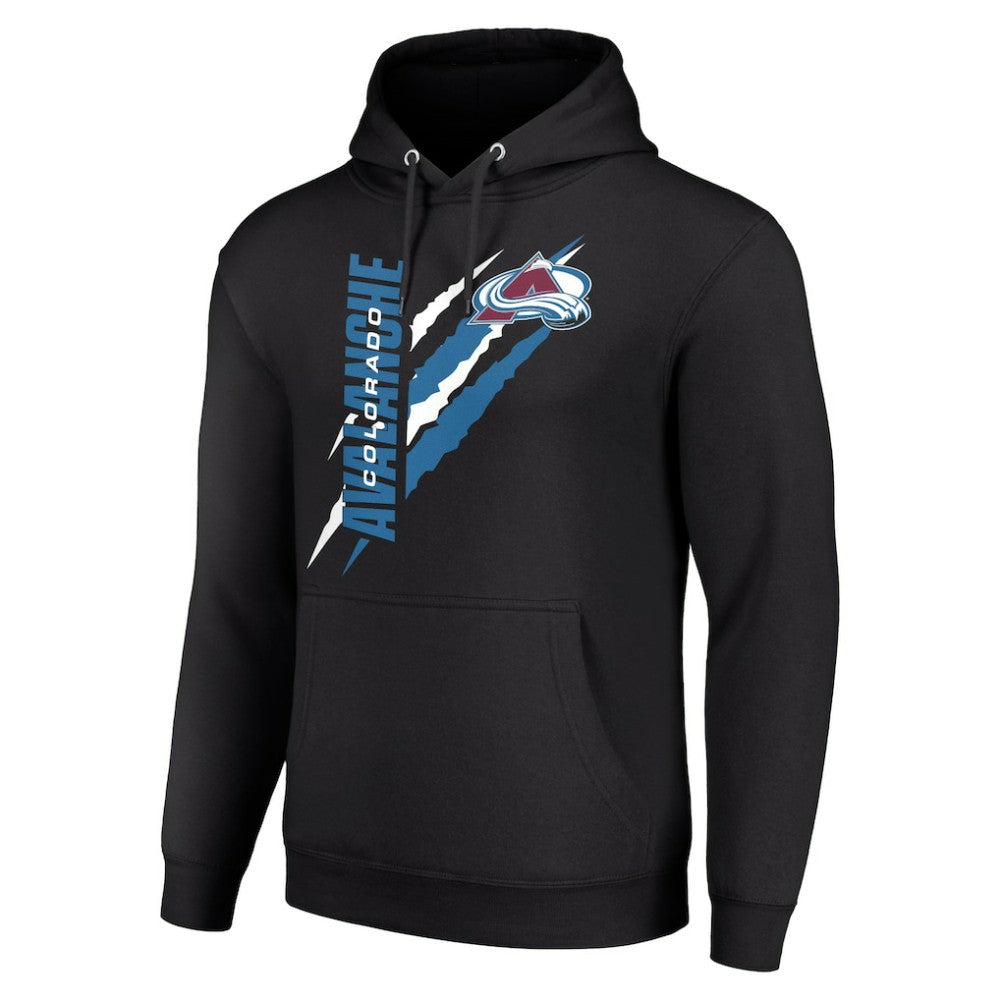 Colorado Avalanche Starter Color Scratch Fleece Pullover Hoodie - Black - NHL