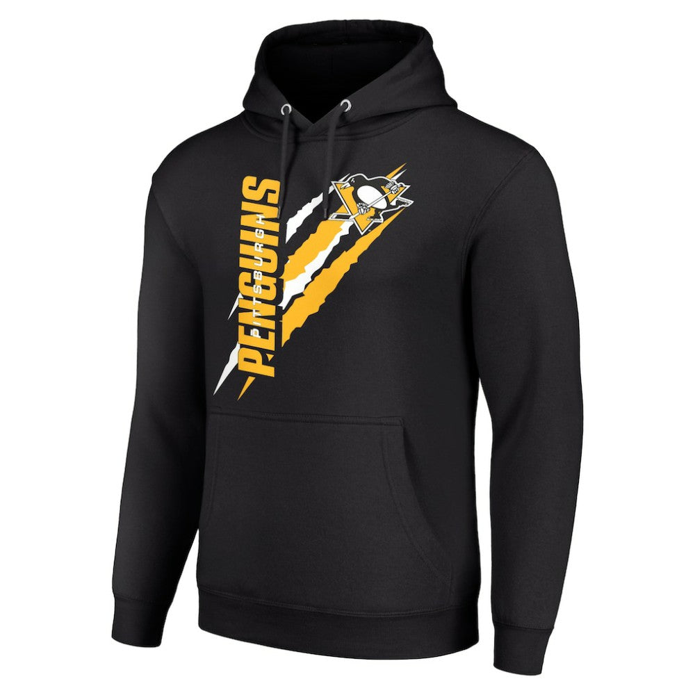 Pittsburgh Penguins Starter Color Scratch Fleece Pullover Hoodie - Black - NHL