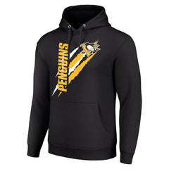 Pittsburgh Penguins Starter Color Scratch Fleece Pullover Hoodie - Black - NHL