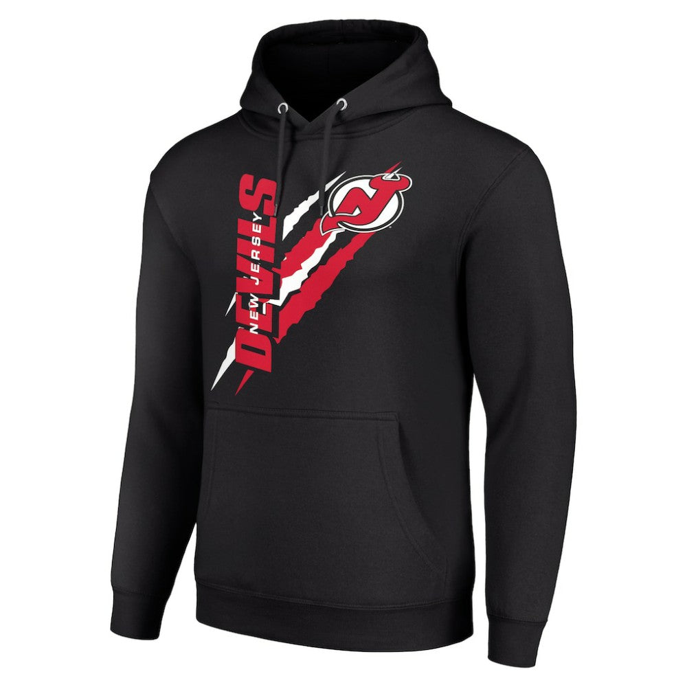 New Jersey Devils Starter Color Scratch Fleece Pullover Hoodie - Black - NHL