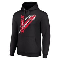New Jersey Devils Starter Color Scratch Fleece Pullover Hoodie - Black - NHL